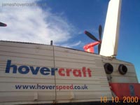 The rear doors of the craft, seen closed here. Notice just beneath the left hand visible starboard exhaust (of No. 2 engine), a small protruding grey pipe? This is the exhaust for one of two APU's (Auxilliary Power Units), themselves Rover gas turbine engines, providing power to the craft's systems such as electricity and hydraulics, allowing operation of doors, latches, lights, etc.